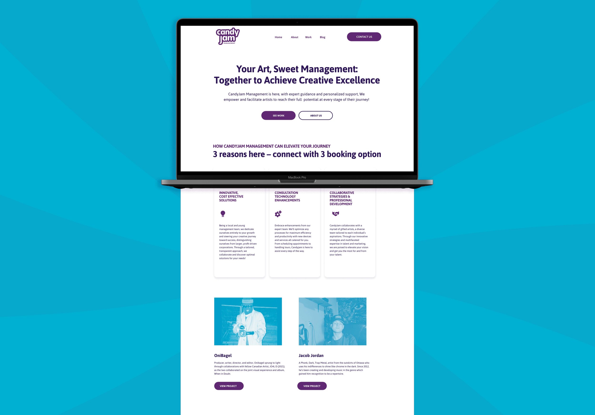 CandyJam Management website design
